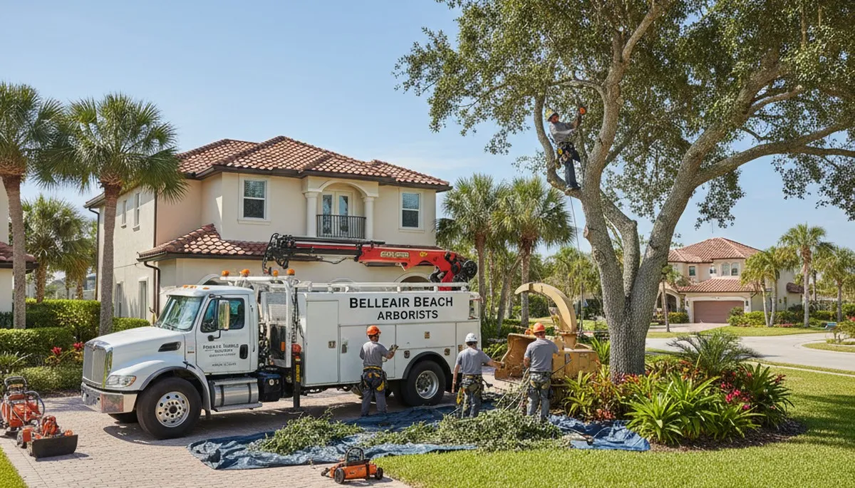 Residential tree removal and trimming service in Belleair Beach, FL by St. Petersburg arborist crew