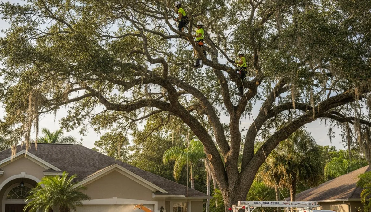 Professional tree removal service in Saint Petersburg FL safely clearing residential property trees