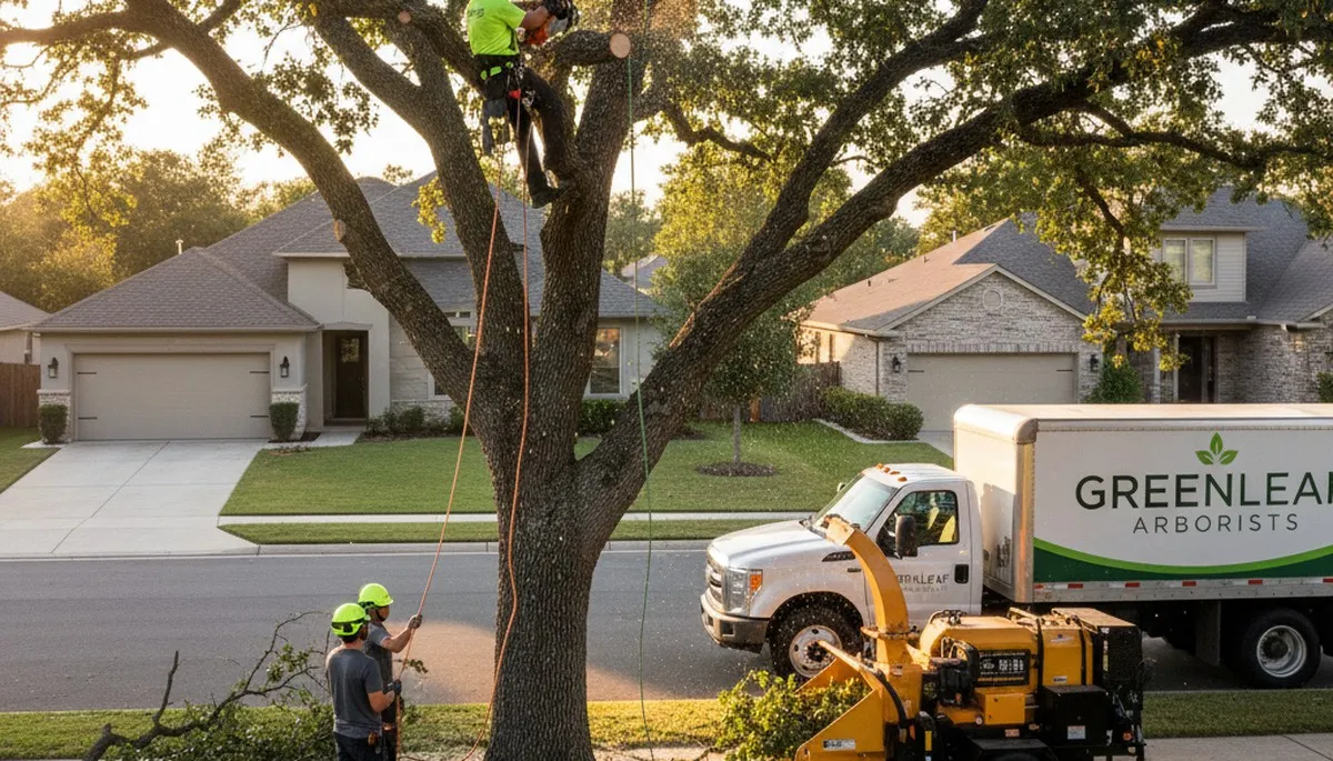 Arborist trimming palm tree in Saint Petersburg FL for professional tree care and storm safety